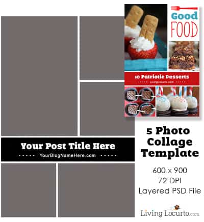 Photoshop Collage Template - Ready for Pinterest! LivingLocurto.com Exclusive