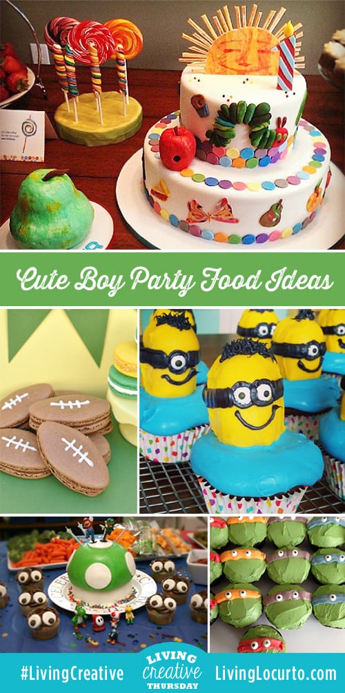 Cute food Ideas for a Boy Birthday Party! LivingLocurto.com